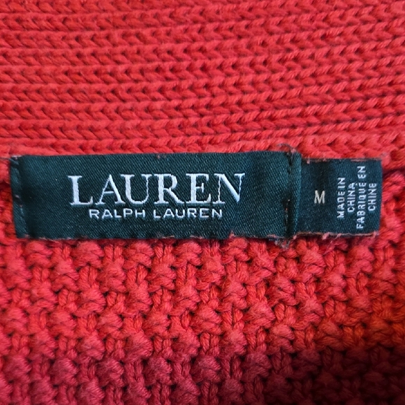 Ralph Lauren Off-the-Shoulder Red Sweater - Picture 2 of 2